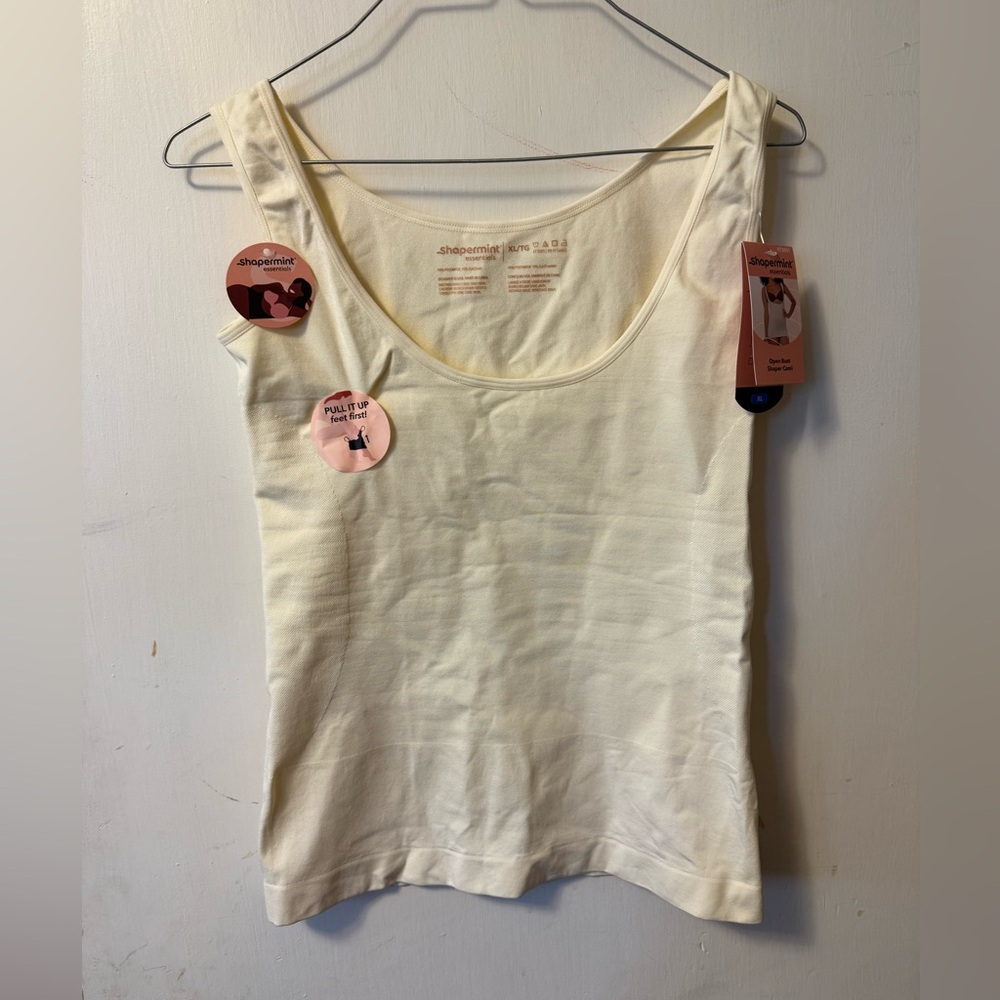 Shapermint Essentials Womens Open Bust Shaper Cami Size XL, cream color